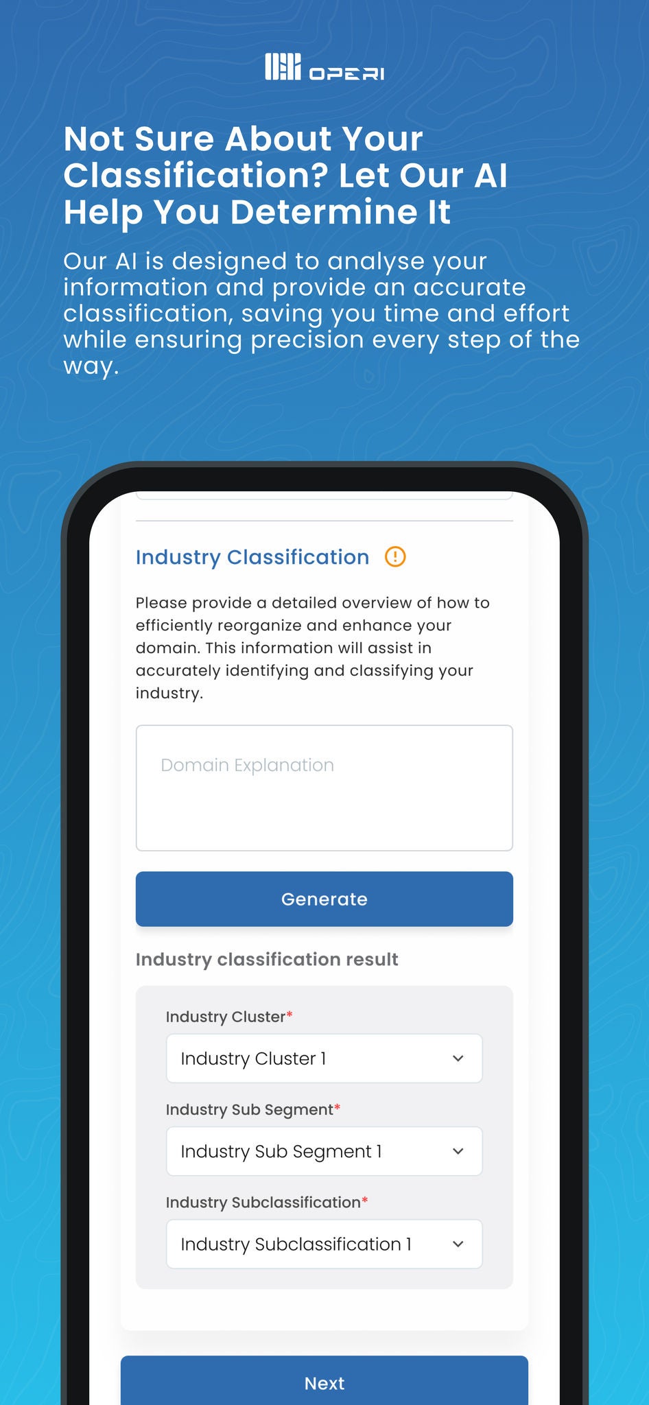 Let our AI help you determine your Industry Classification