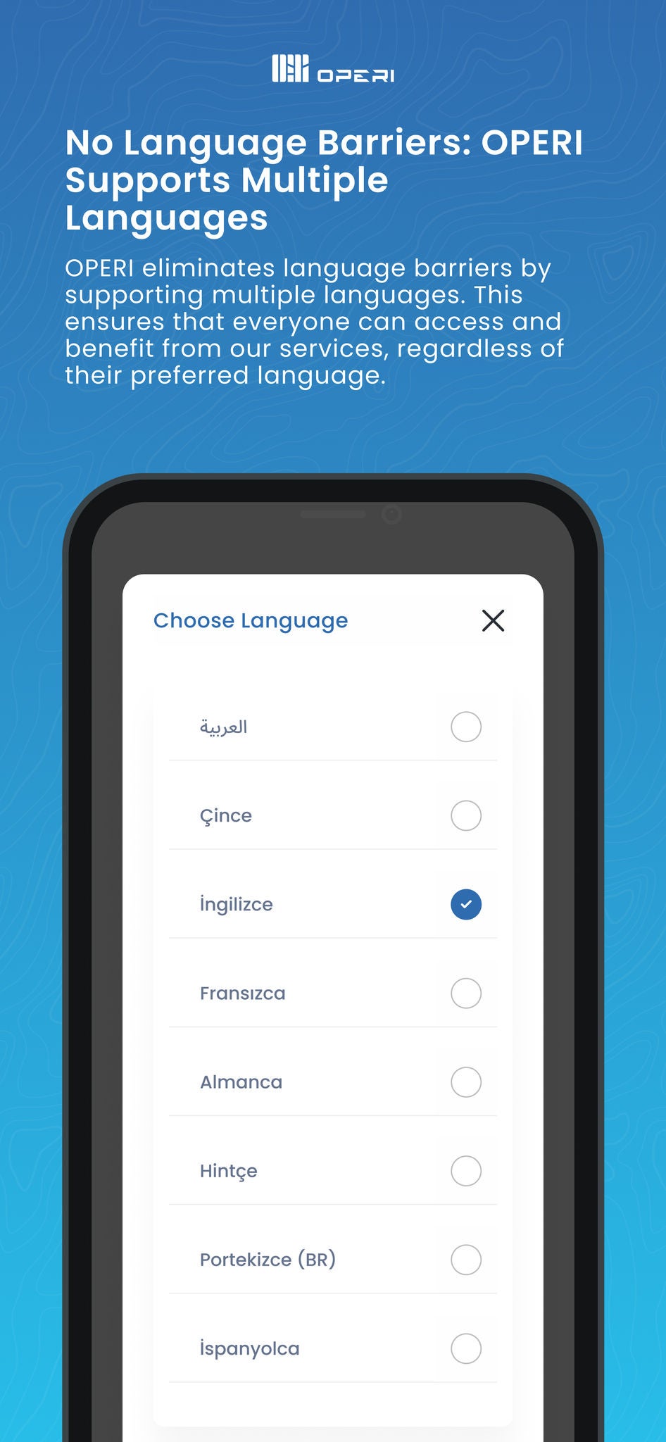 OPERI Supports Multiple Languages